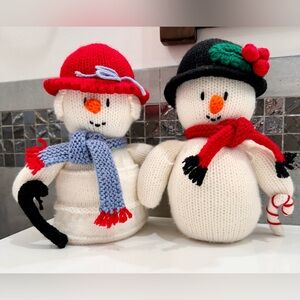 Winter Holiday knitted Snow Couple